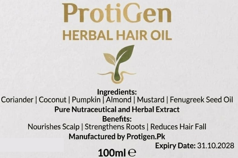 ProtiGen Pure Herbal Hair Oil (100ml) – Anti Hair Fall & Root Nourishment